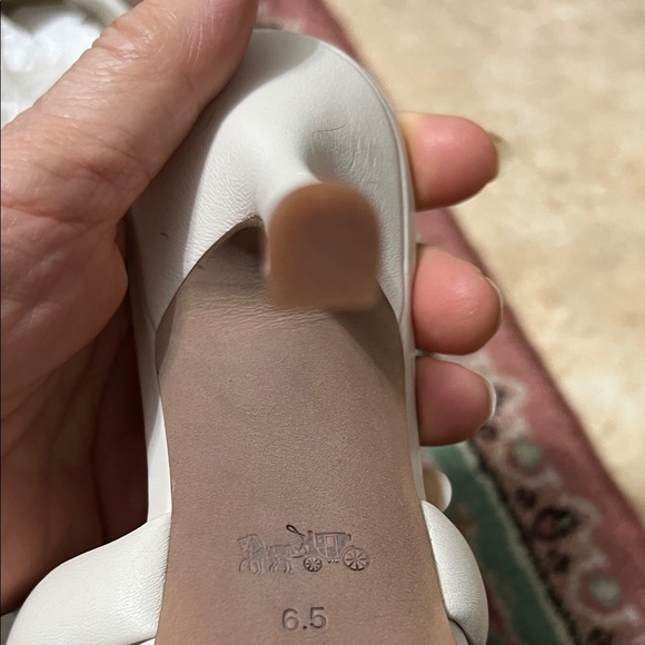 Coach Women's Cream Knot Detail Mules sandals - Picture 6 of 14